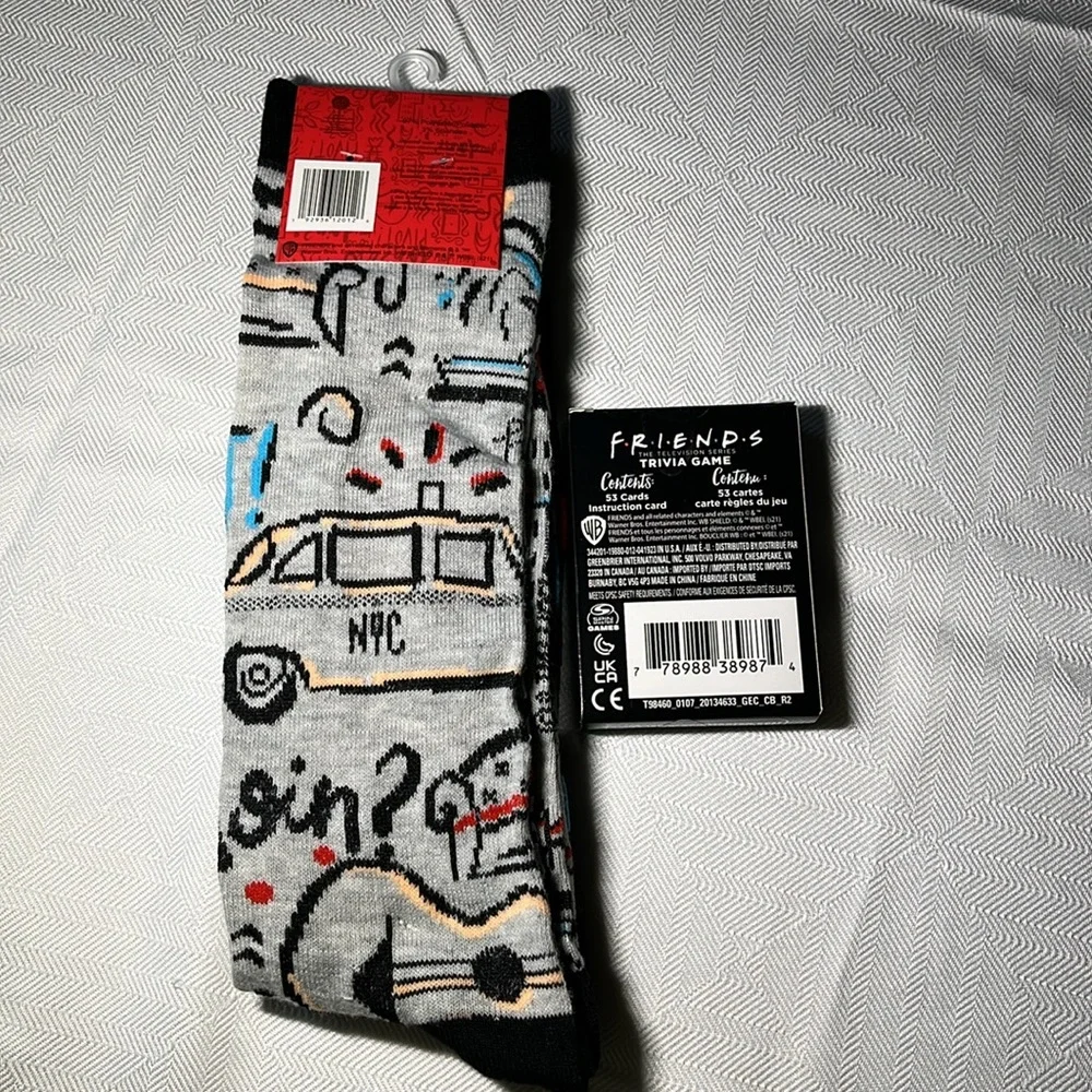 Friends Socks 2 Pair and Friends Trivia‎ Card Game New in Packages